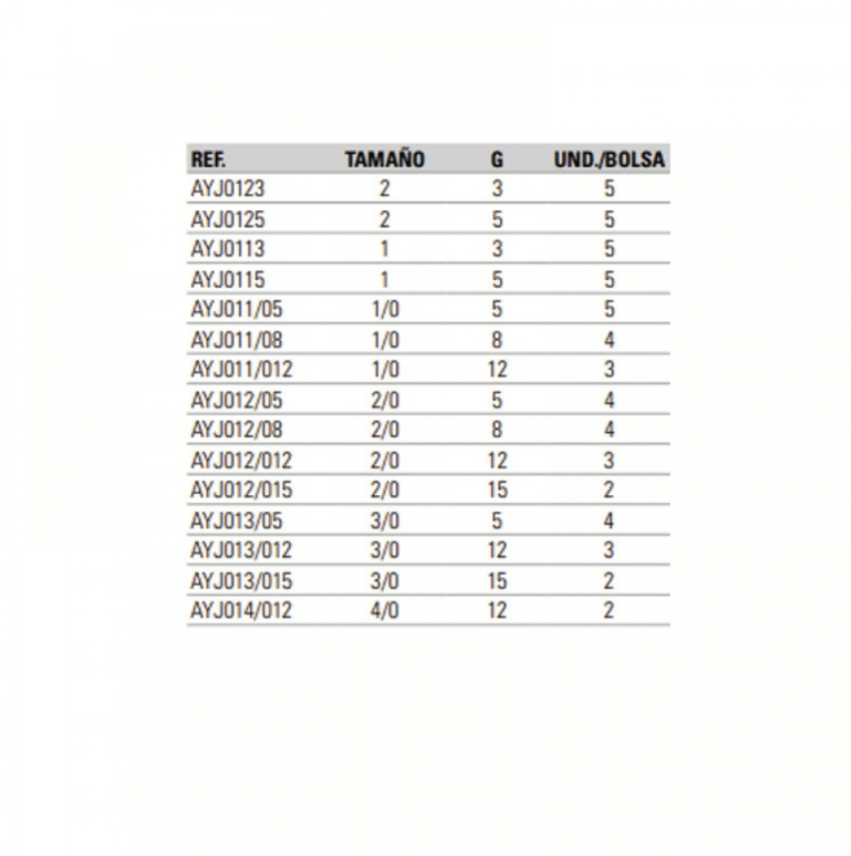 Anzóis Jig Yokozuna Universal nº2/0 - 5 gramas