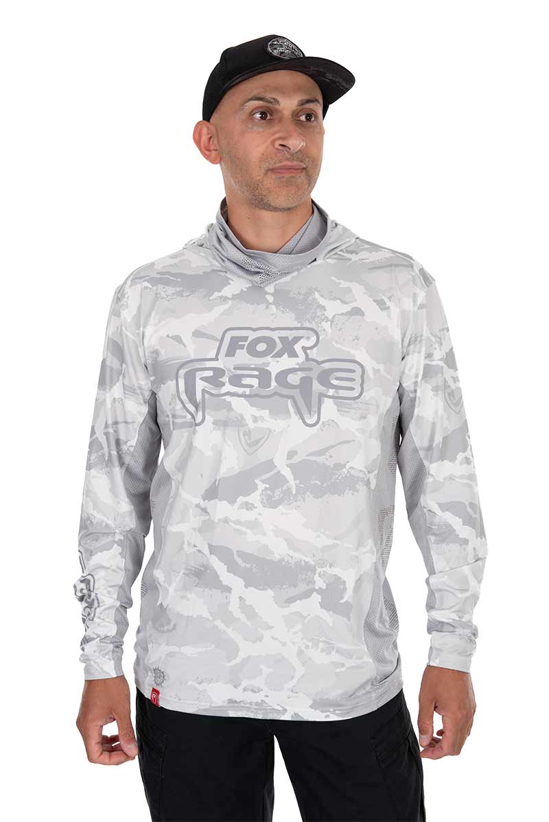 T-shirt técnica com capuz UV Fox Rage Camuflagem clara