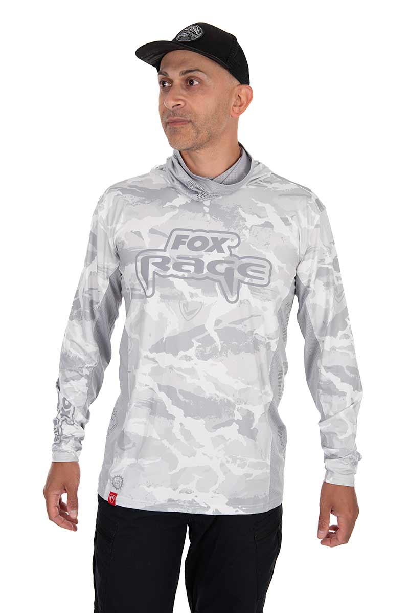 T-shirt técnica com capuz UV Fox Rage Camuflagem clara
