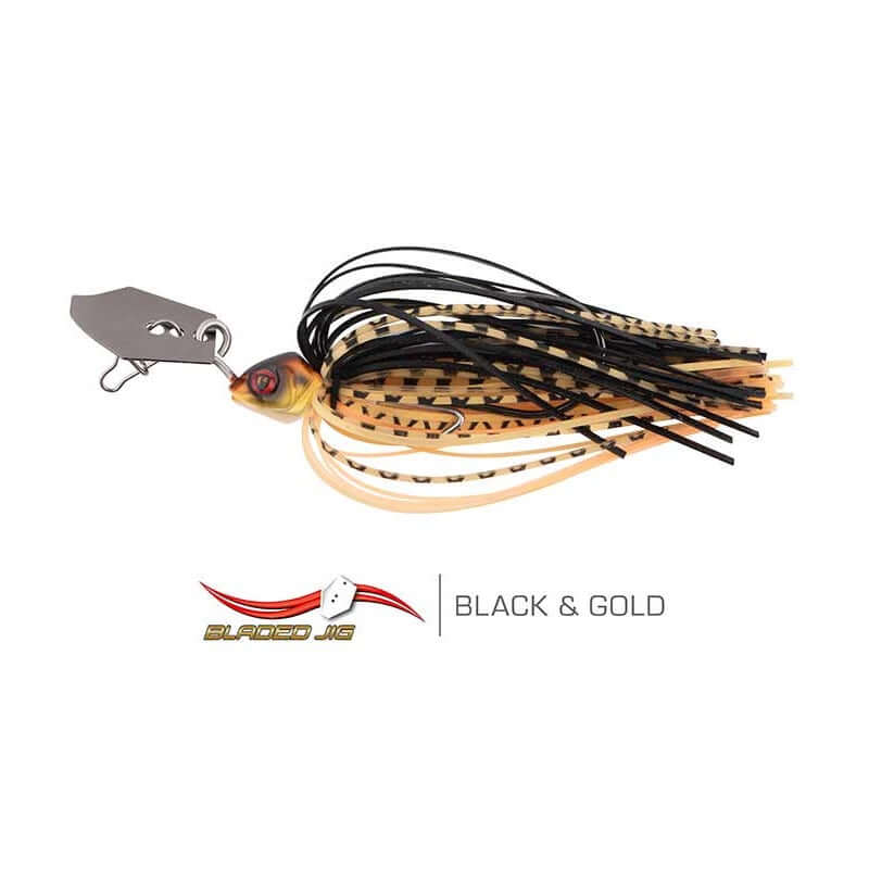 Spinnerbaits Fox Rage Bladed Jig 7g preto e Gold