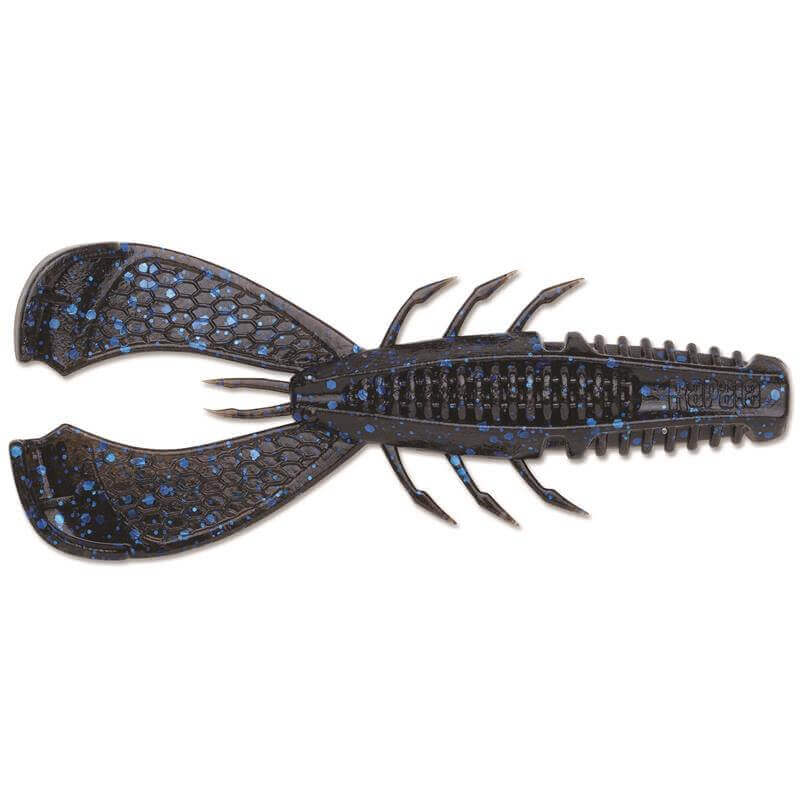 Vinil de caranguejo Rapala Crushcity Caranguejo Cleanup Craw 3 - 90 mm Preto Floco Azul