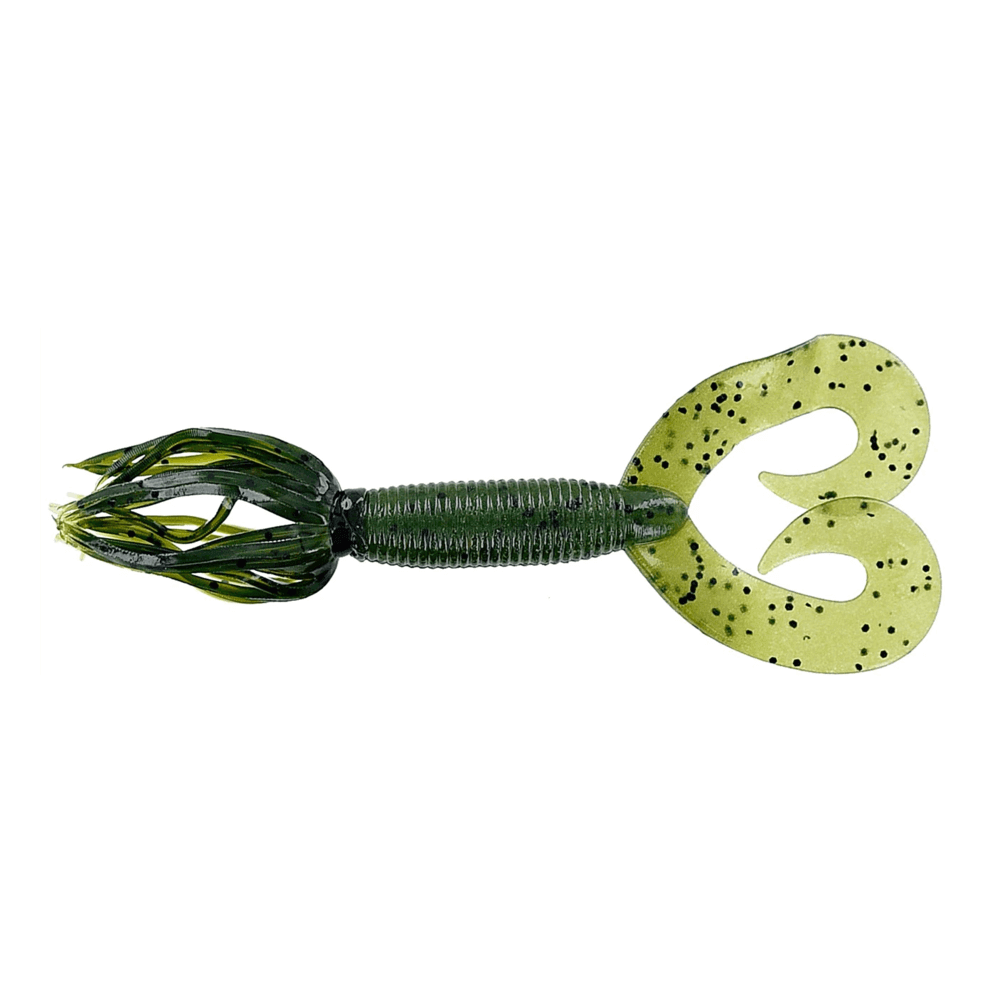 Vinil Yamamoto Double Tail Hula Grub 5" - 127 mm Watermelon Preto grande