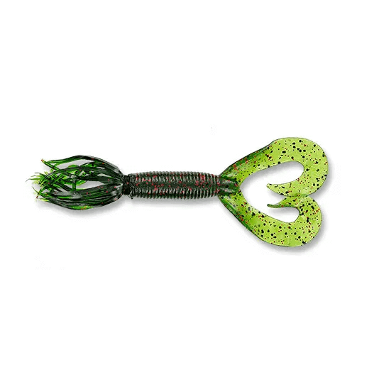 Vinil Yamamoto Double Tail Hula Grub 5" - 127 mm Watermelon Preto Vermelho