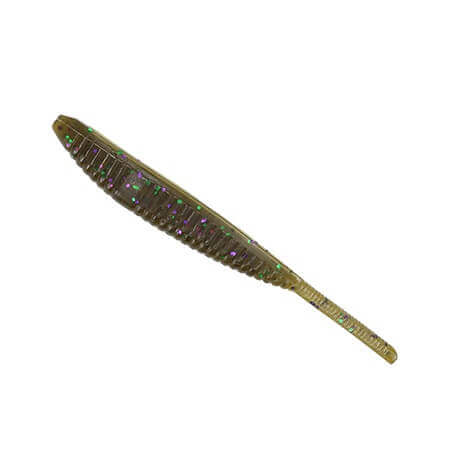 Vinil Yamamoto Shad Flutuador de forma 5" - 127 mm Abóbora verde Floco grande verde púrpura