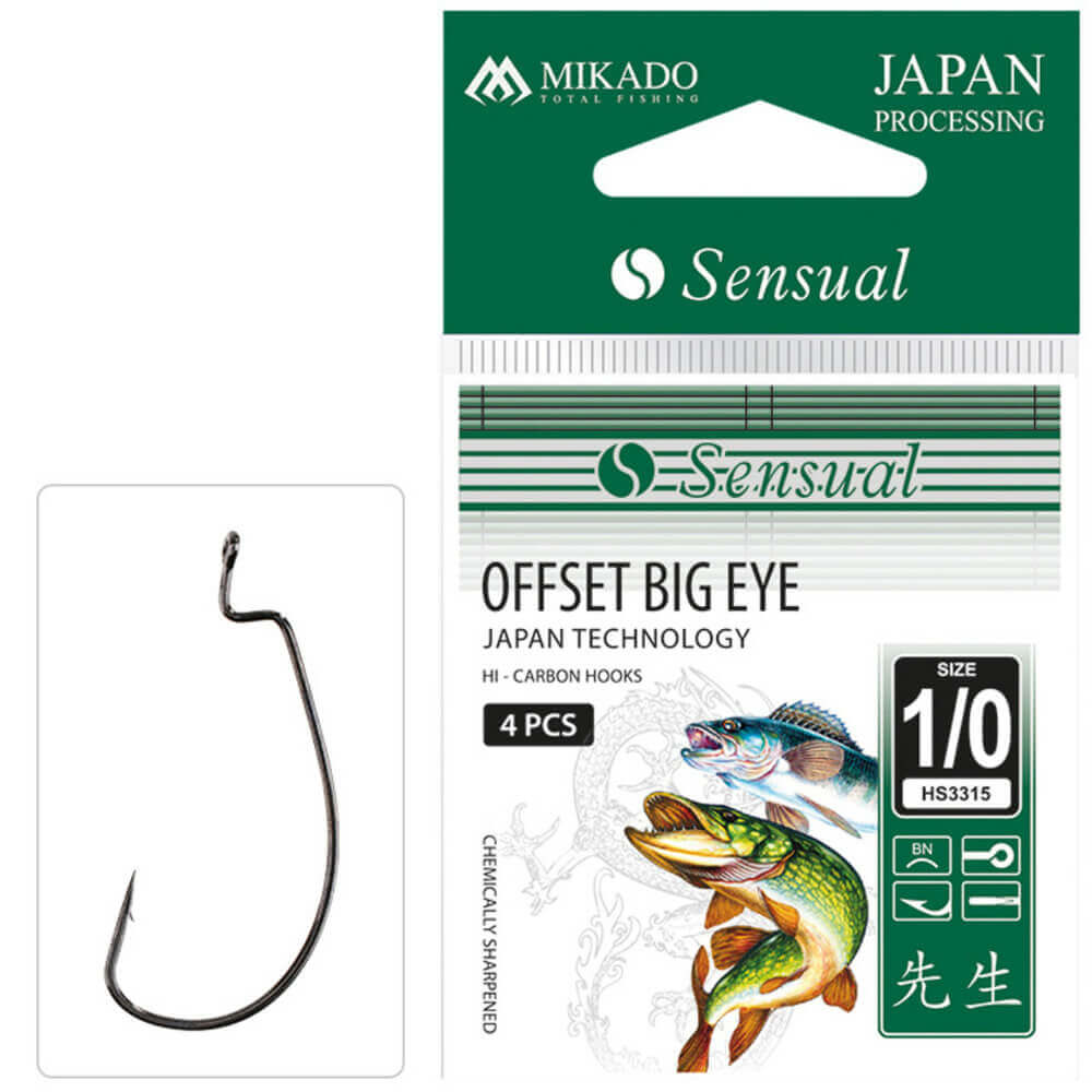 Anzuelos Mikado Sensual Offset Big Eye 4/0 - Tienda Bass