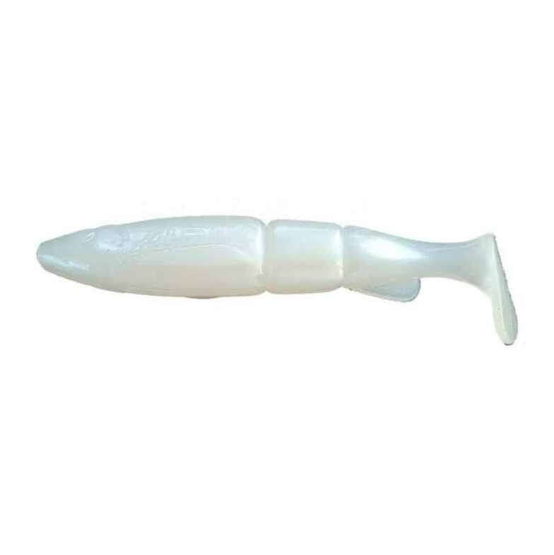 Swimbait Vinilo Alpha Hacker 8 Pearl White - Tienda Bass