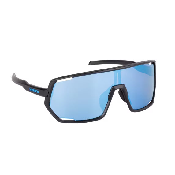 Óculos de sol polarizados Shimano Lesath Preto fosco e azul