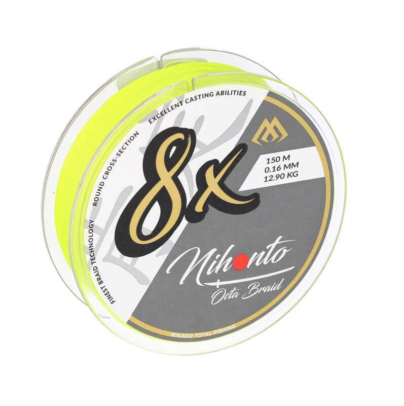 Hilo Trenzado Mikado Nihonto 8X Fluo Amarillo 150 m - Tienda Bass