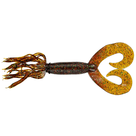 Vinilo Yamamoto Double Tail Hula Grub 5” – 127 mm Green Pumpkin Purple Copper - Tienda Bass