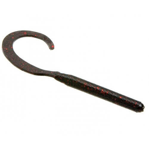 Vinilo Zoom Curly Tail 100 mm Black Red Glit - Tienda Bass