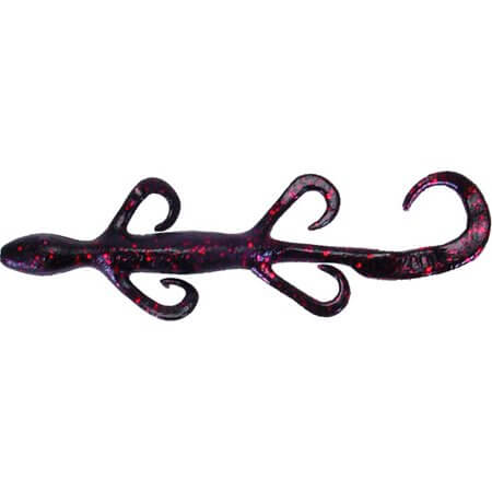Vinilo Zoom Lizard 150 mm Black Red Glitter - Tienda Bass